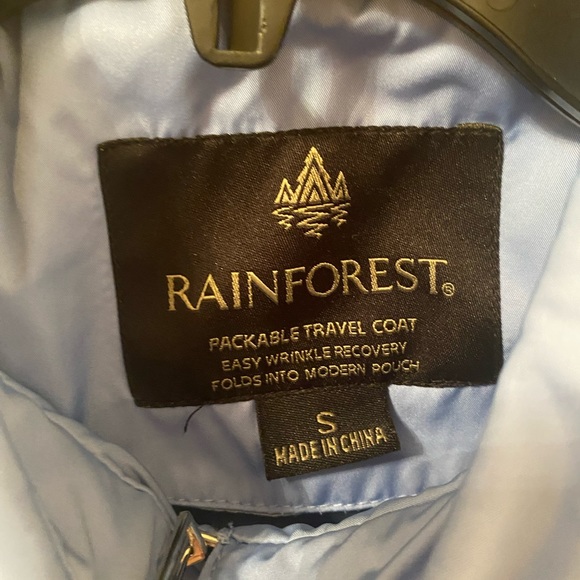 Rainforest size small packable light blue rain trench coat - Picture 2 of 3